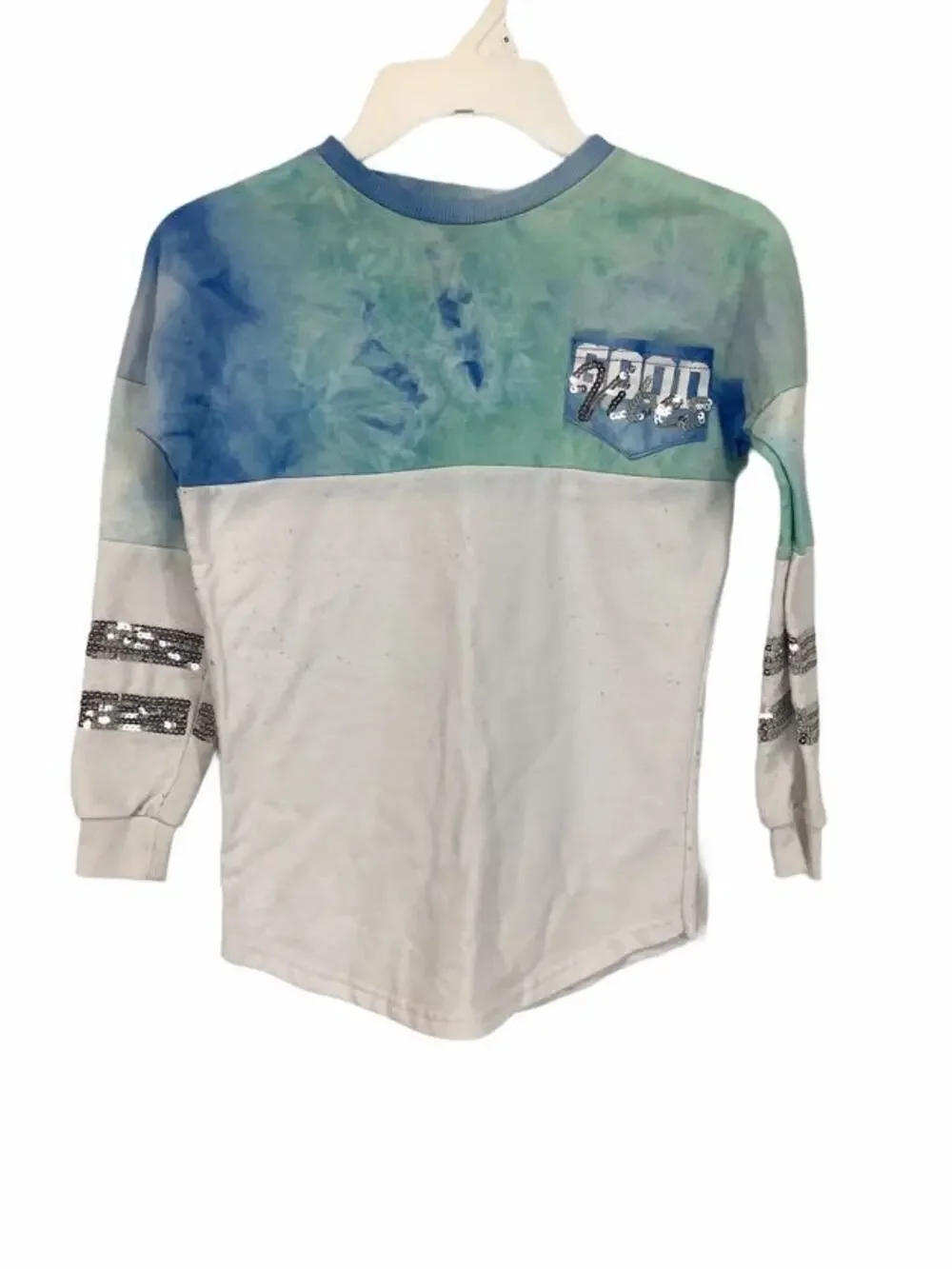 Justify Tie Dye Sequin Baseball T-Shirt Small 7/8